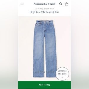 Abercrombie & Fitch High Rise 90s Relaxed Jean - Size 29 / 8R